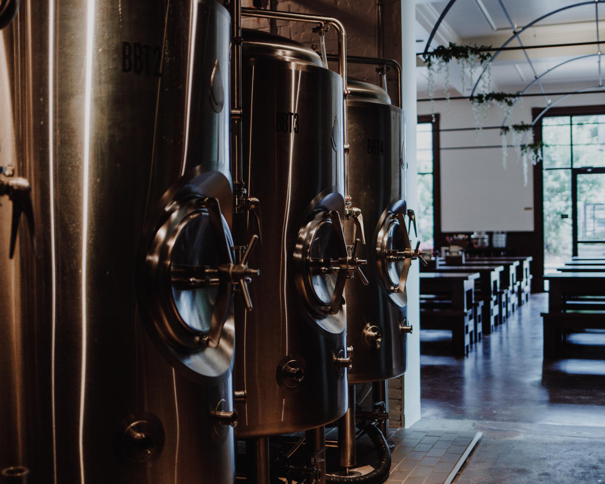 Beer Brewing Tanks at Gemut Biergarten