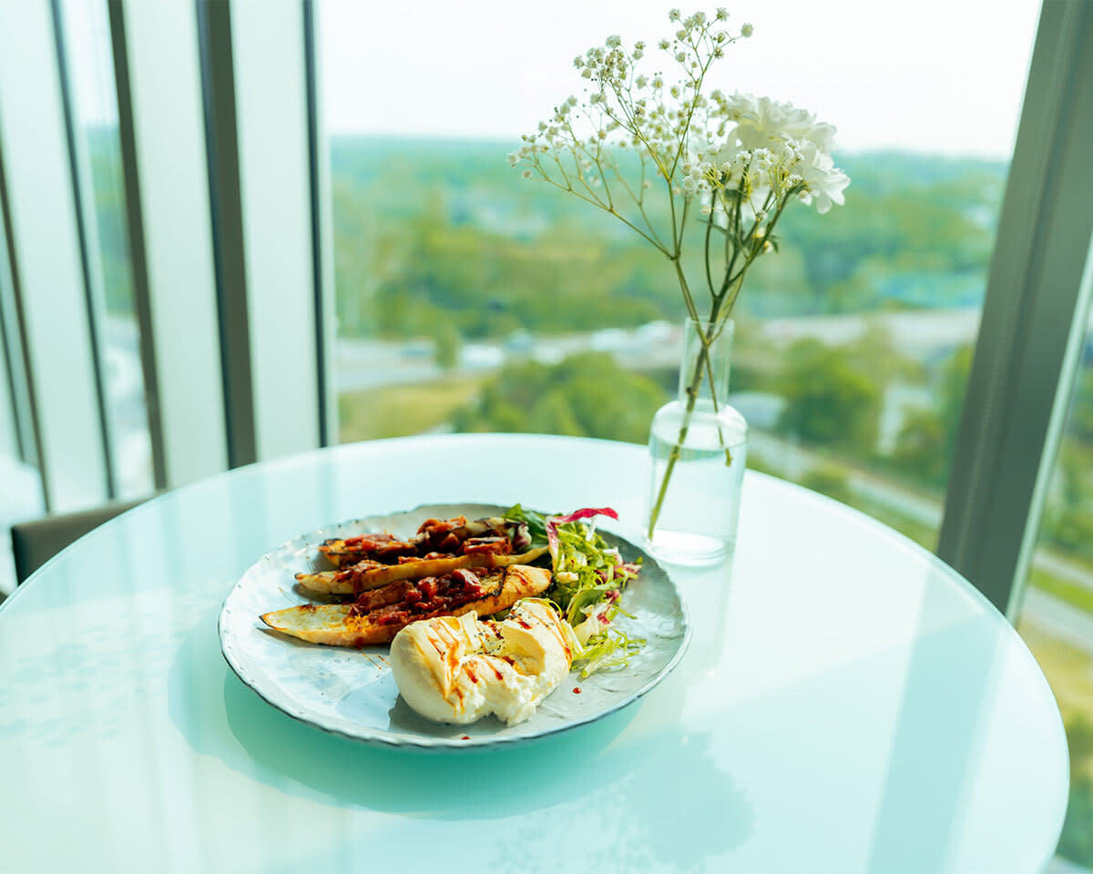 A plate of food.
