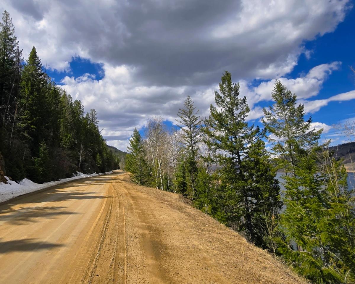 Dirt road along Lake Granby