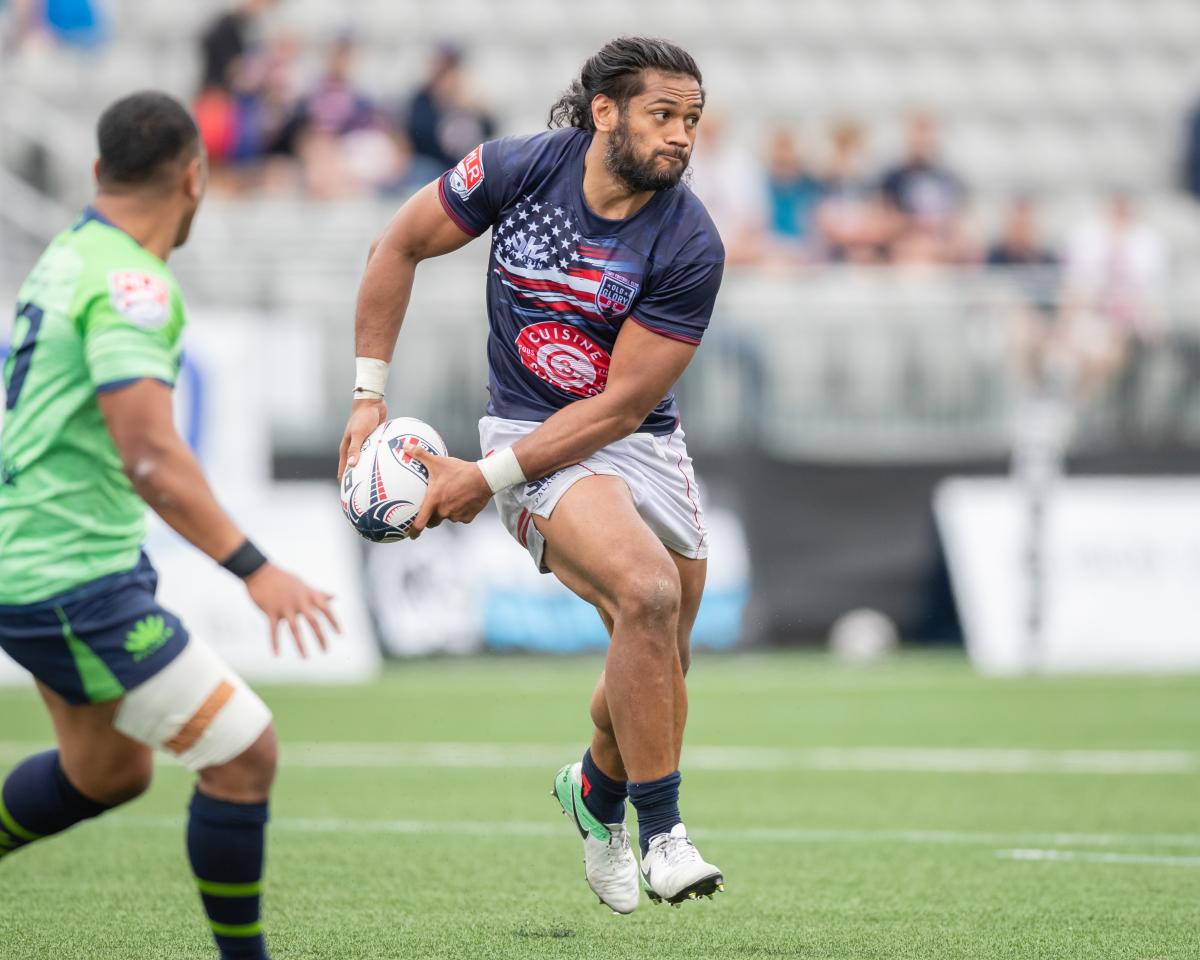 Old Glory DC team members playing rugby