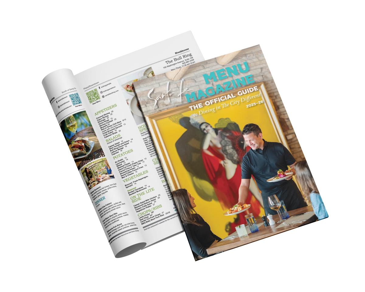 Cover for the 2025-26 Santa Fe Menu Magazine