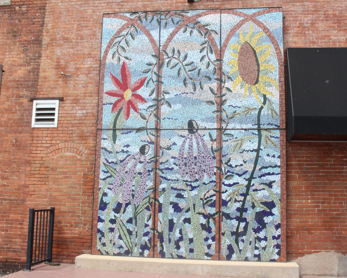 Mosaic Flower Mural In downtown Springfield