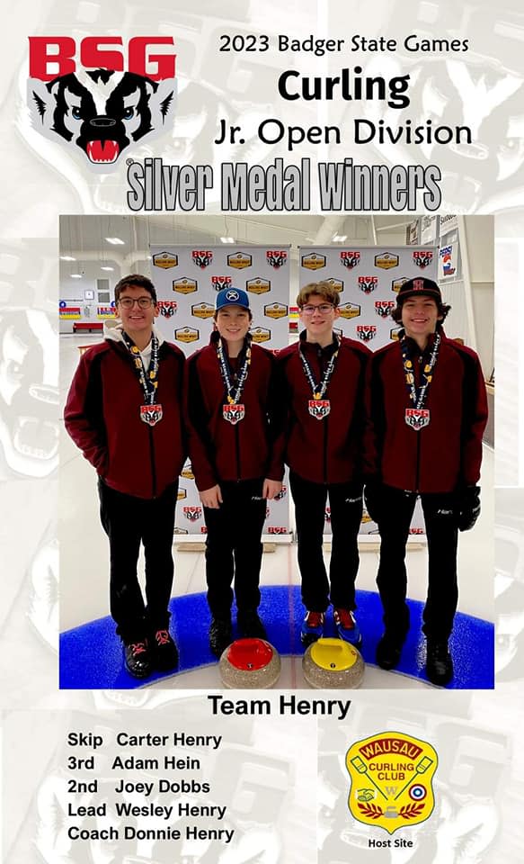 Curling 2023 Jr Open Silver Medal - Team Henry