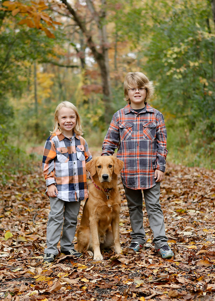 Photographer Sarah Baldwin's Fall Family Photoshoot Surrounded by Leaves
