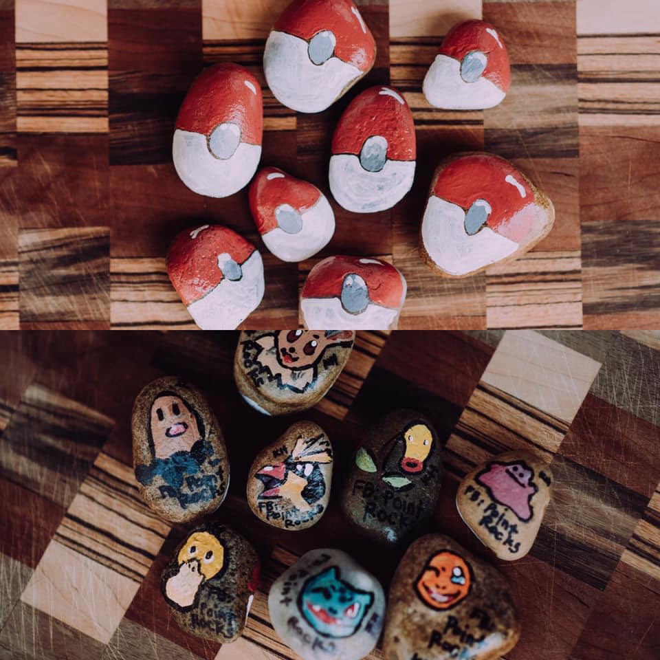 You might spot these pokeballs, painted by Katie Huber, in the Stevens Point Area.