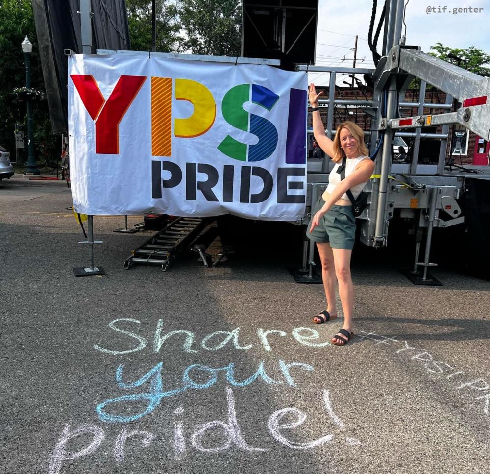 person posts at ypsi pride