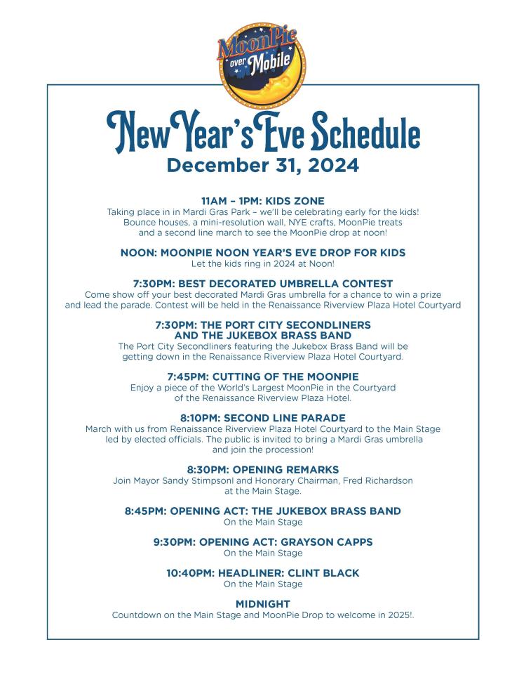 MoonPie Over Mobile 2024 schedule