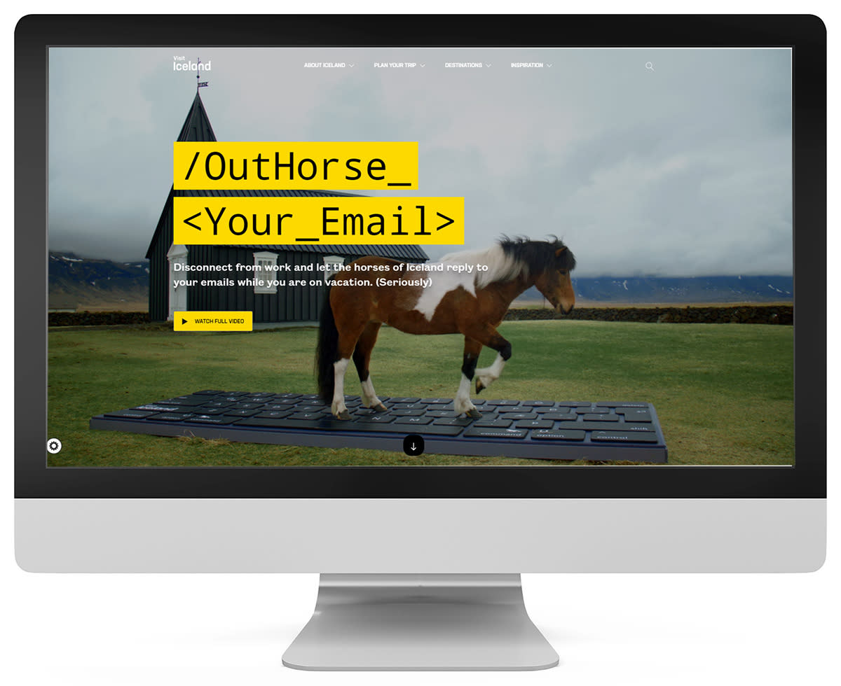 screen shot of a horse on a keyboard with the text overlay "/OutHorse Your Email"