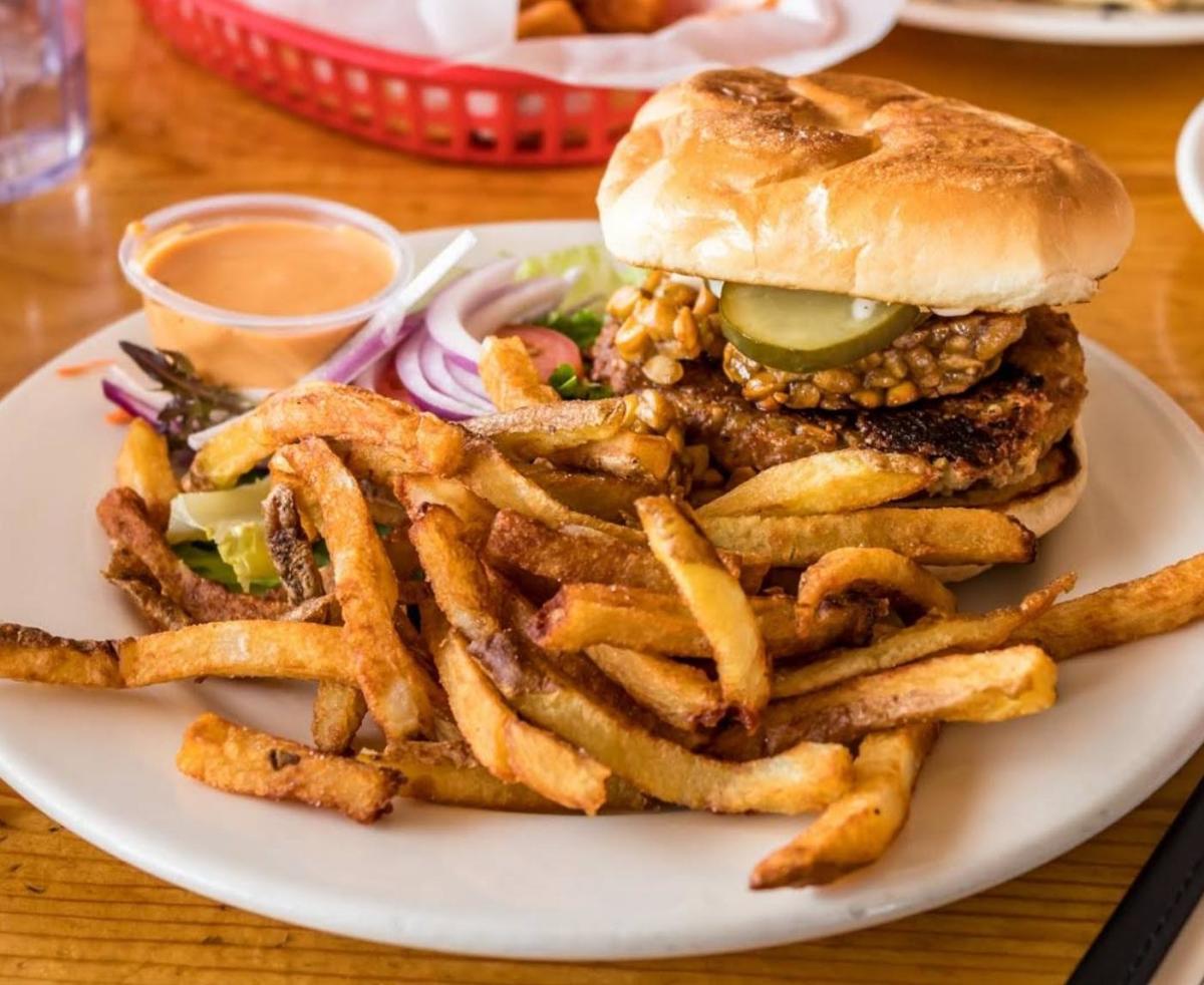 Satisfy your vegan cravings with this house made Mexicali burger at Vertical Diner