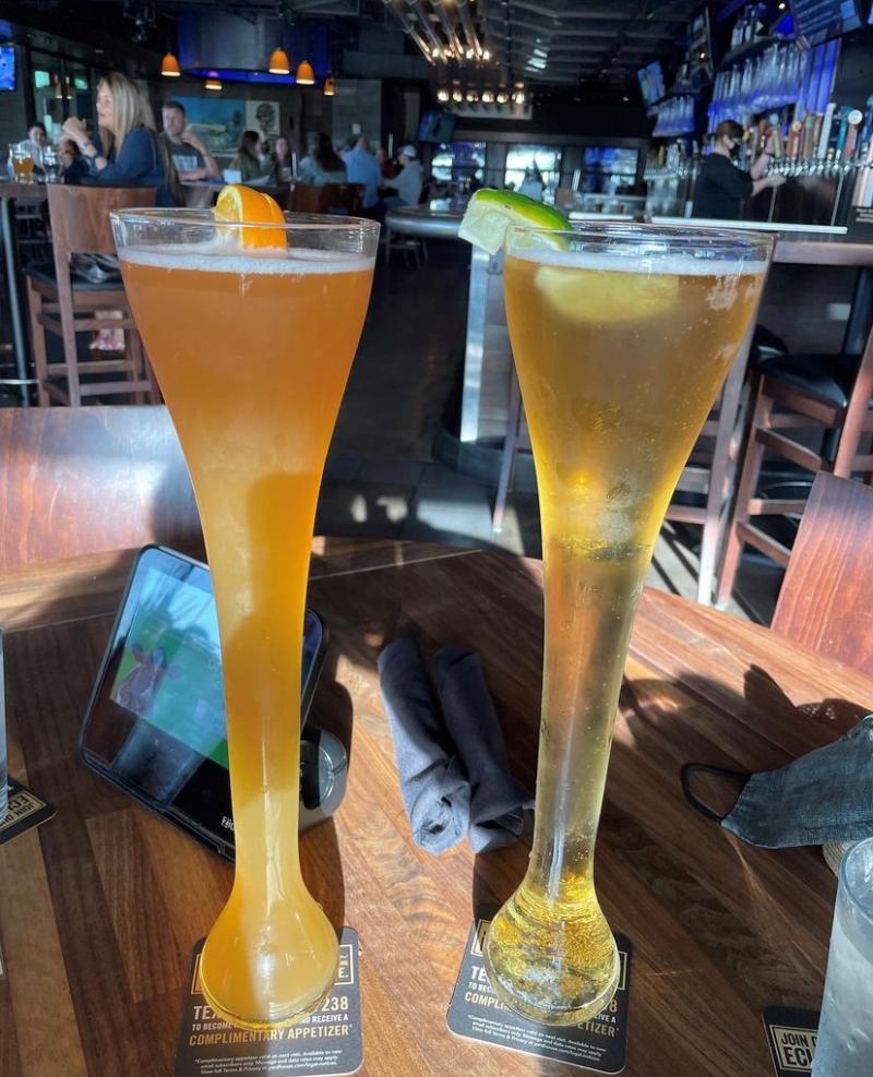 Tall Beers With Lime From Yardhouse In Virginia Beach