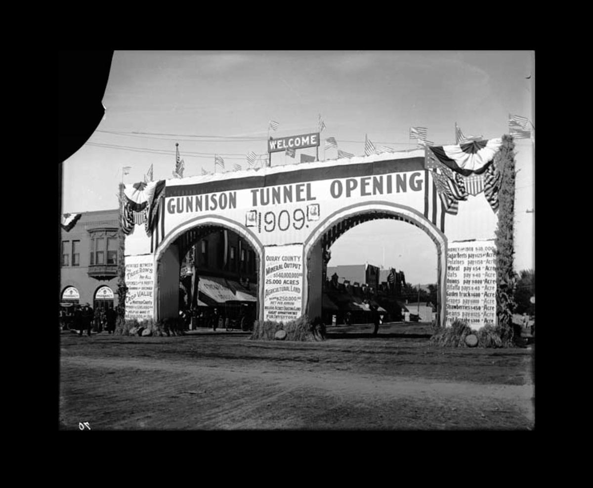 Celebration on opening of the Gunnison Tunnel, 1909 (in Montrose, not at the tunnel itself)