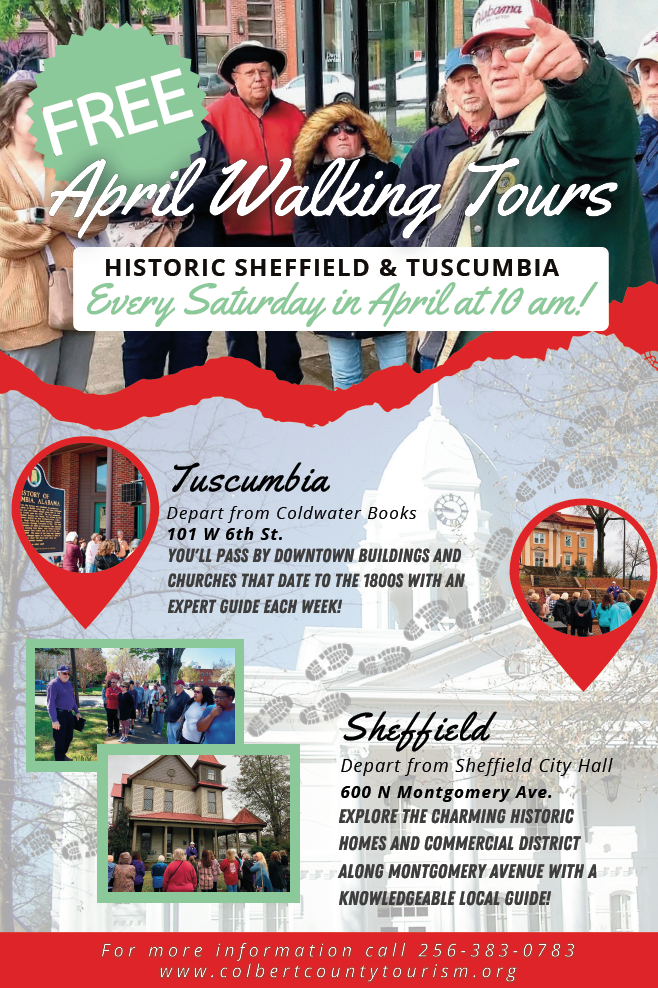 sheffield and tuscumbia walking tours 2025