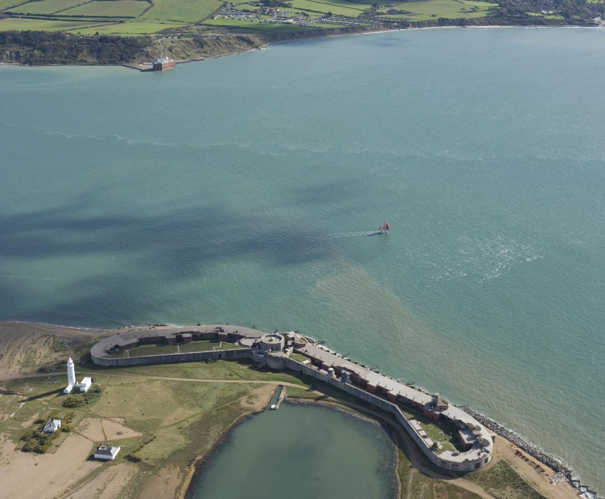 Aerial view of Hurst Castle in the New Forest