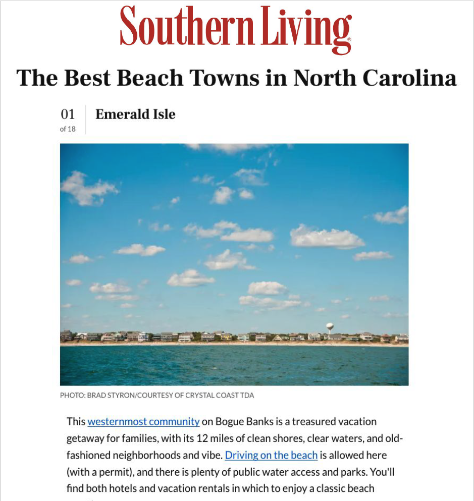 Southern Living Best Beach Towns in NC Cover