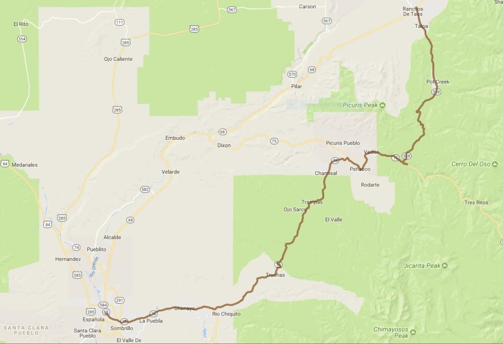 High Road to Taos Map