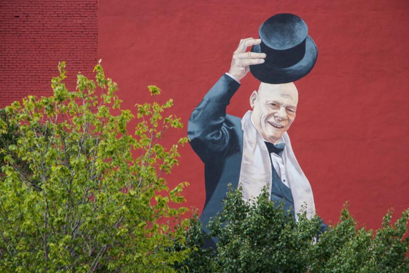 Mr. Tarbell Tips His Hat - Mural (photo: Ronald M. Salerno)