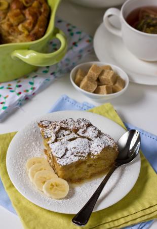 Banana Bread Pudding made with Croissants | ExploreAsheville.com