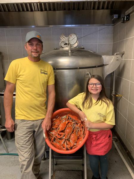Pat Mahoney and his daughter Riley from Wild Country Seafood