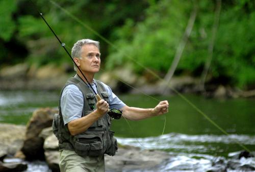 Mountain streams are perfect for fly fishing.