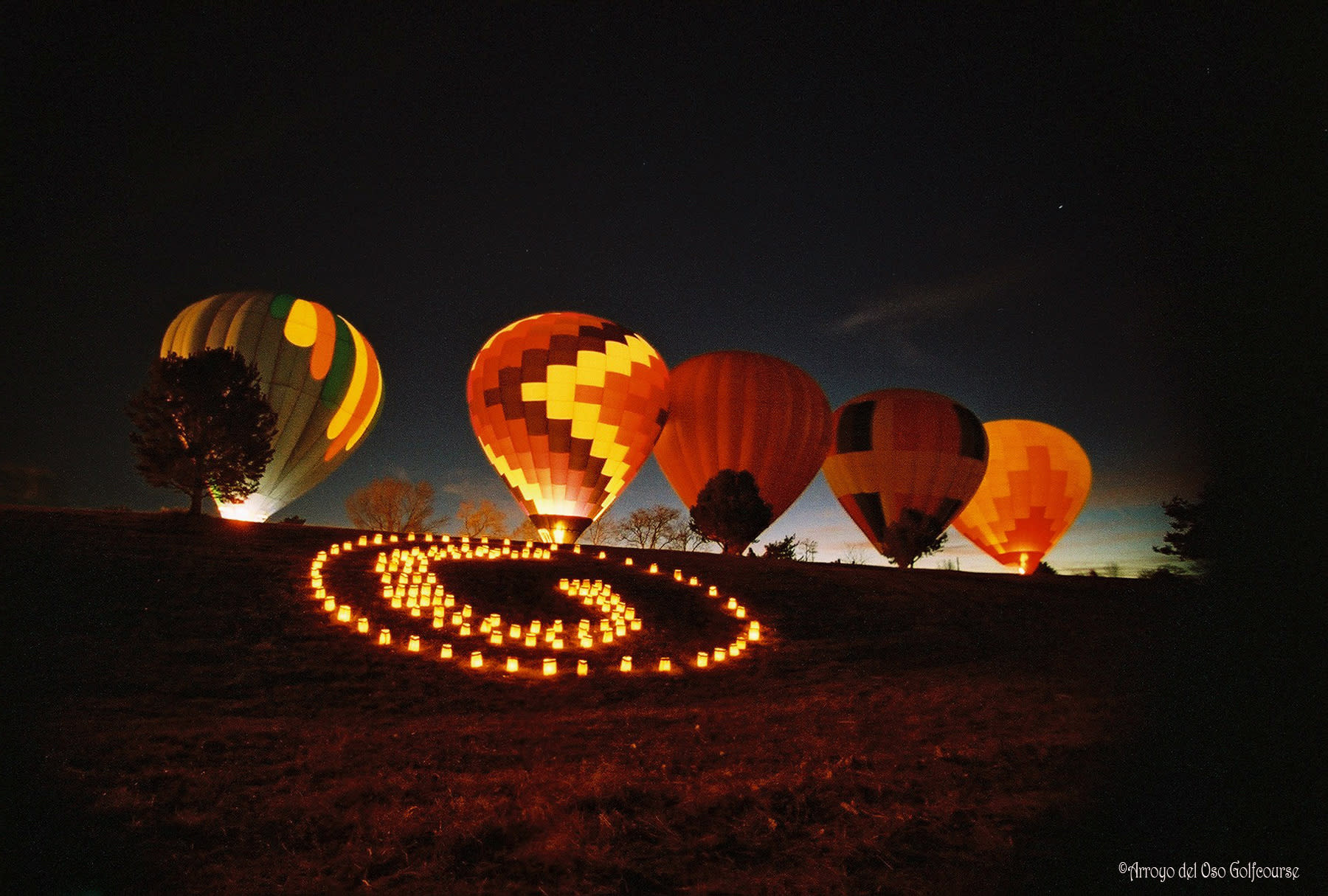 Arroyo del Oso Balloon Glow on Christmas Eve in Albuquerque