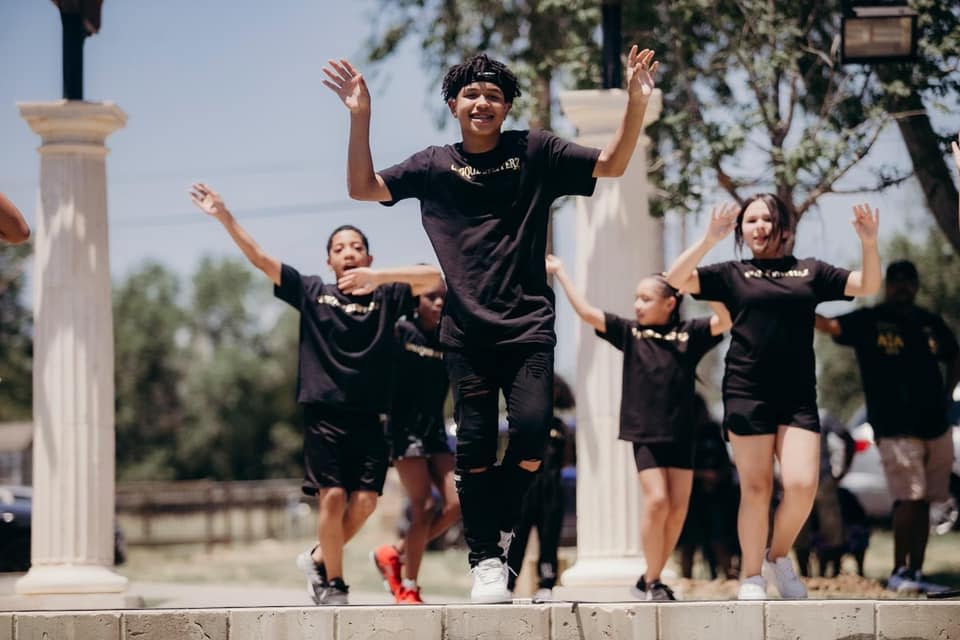 Photo of children dancing during Juneteenth at Bones Hooks Park in Amarillo, Texas