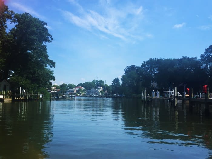 View from Spa Creek at entrance to cove