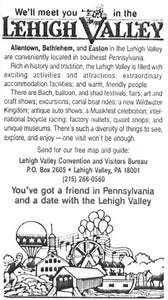 We'll meet you in the Lehigh Valley Ad circa 1987