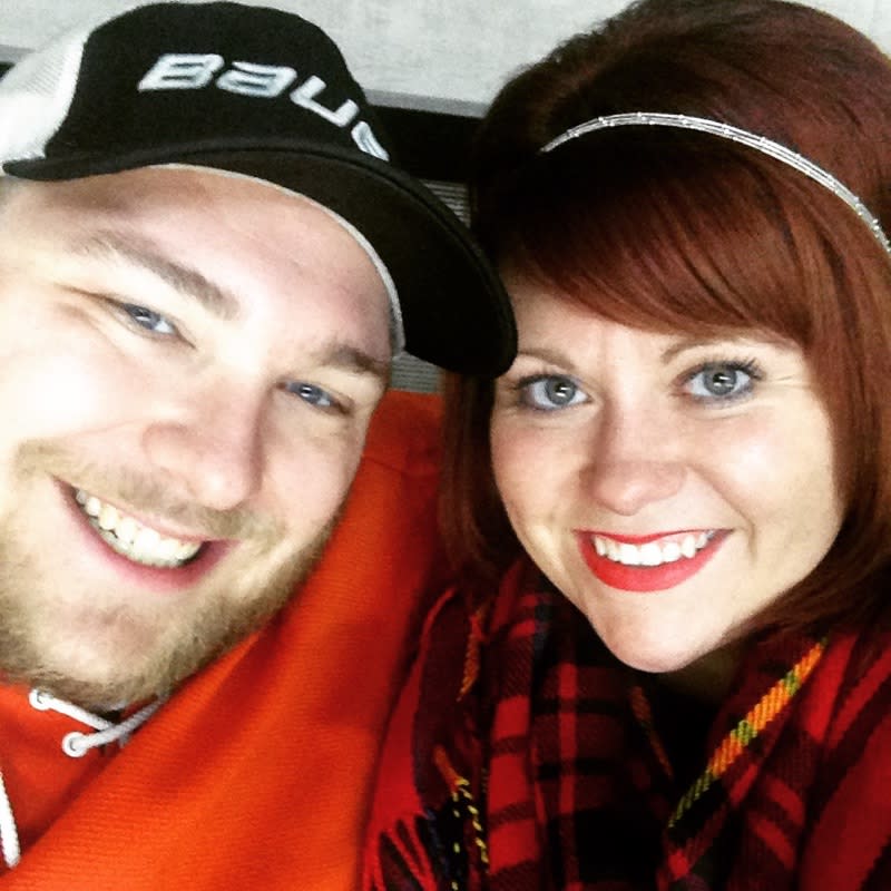 Our annual first Komets game of the year photo - another Komets tradition!