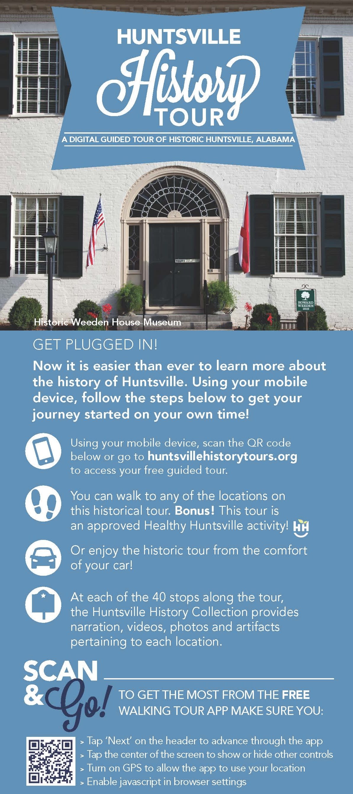 Digital Huntsville History Tour Rack Card Side 1
