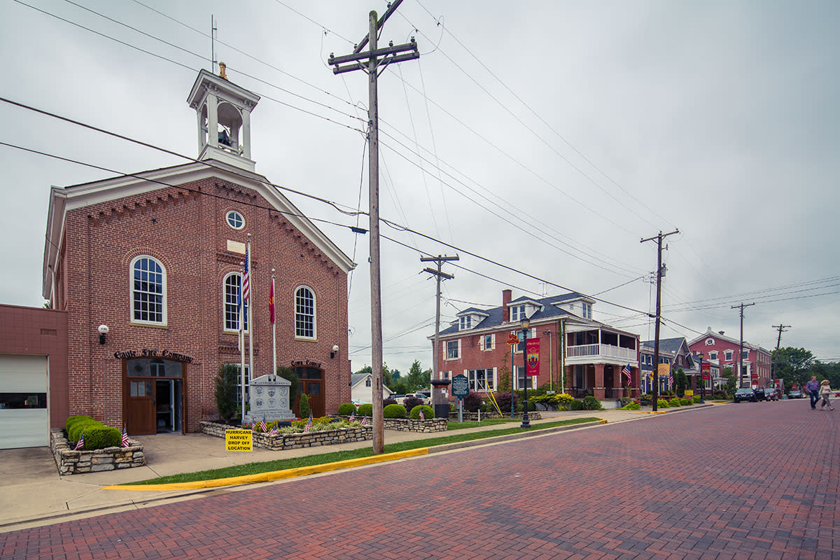Oldenburg's government offices on the left - one of the many historic buildings in the village.
