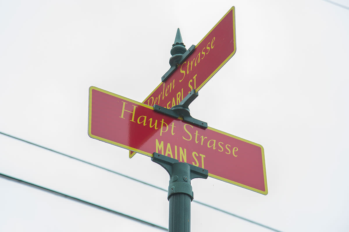 The street names are in English and German!