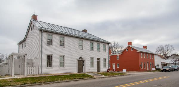 Levi and Catharine State Historic Site (right) and new Interpretive Center (left).