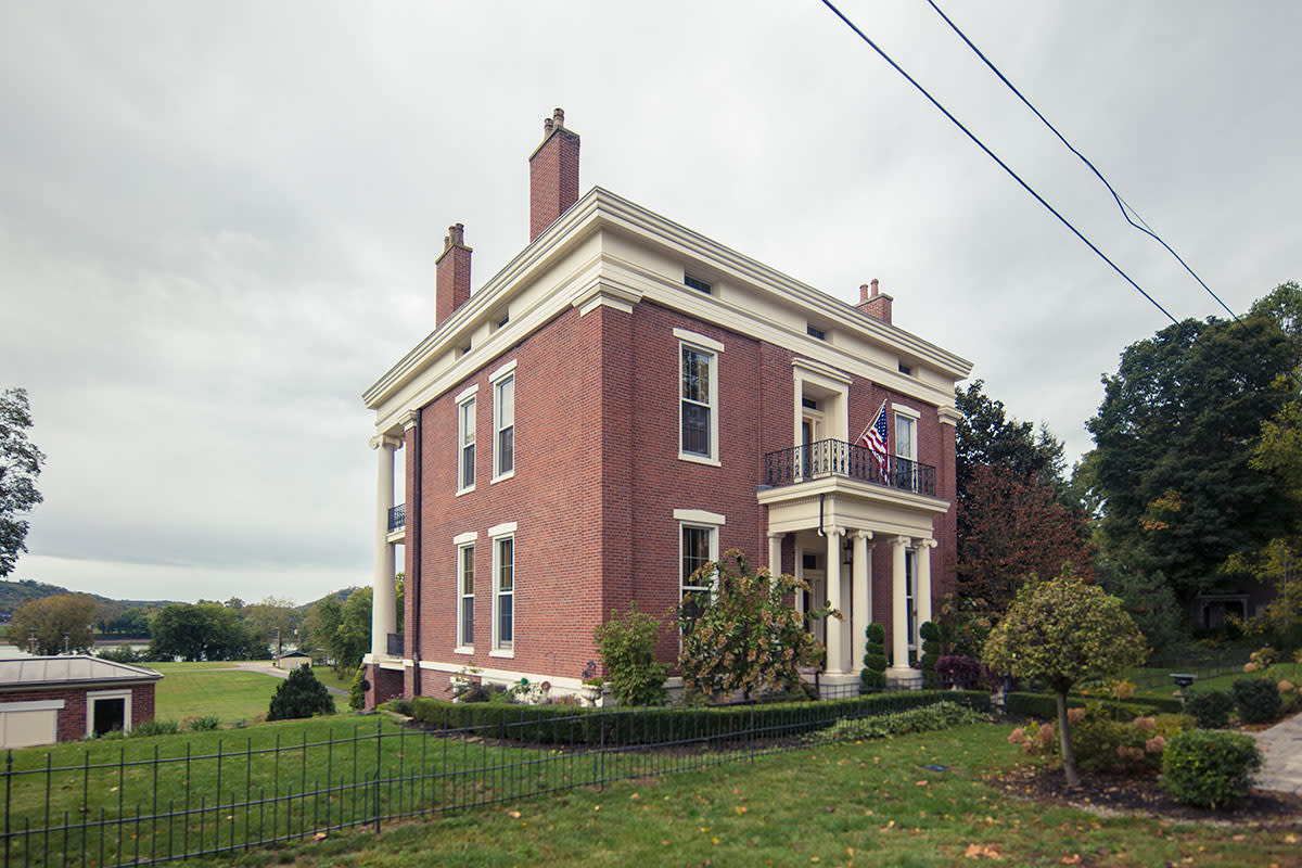 The original Schenck house in Vevay, near the river.