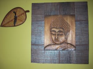 The Buddha in Mayasari's was made in Indonesia.