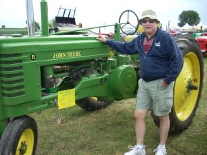 My husband enjoyed viewing tractors he had used while growing up on a farm.