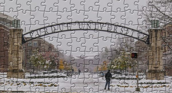 Purdue University Arch, Winter Indiana Jigsaw Puzzles