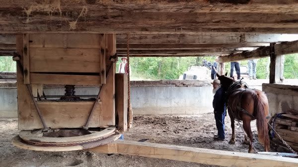 hay press Thiebaud Farmstead