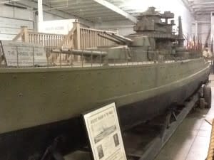 Naval ship model displayed at National Military History Center.