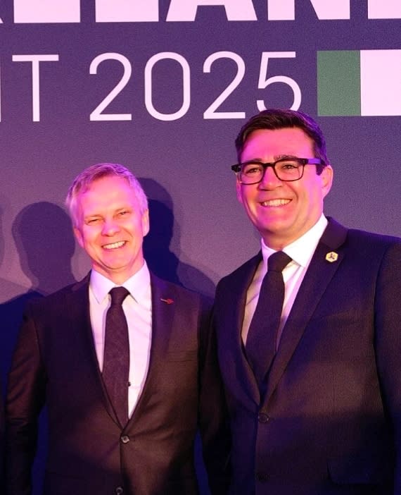 Buymedia CEO Fergal O'Connor and Greater Manchester Mayor Andy Burnham