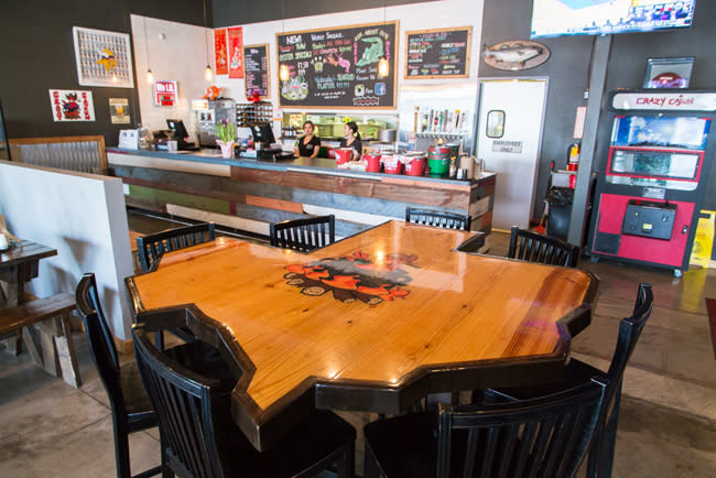 Seating area at Crazy Cajun.