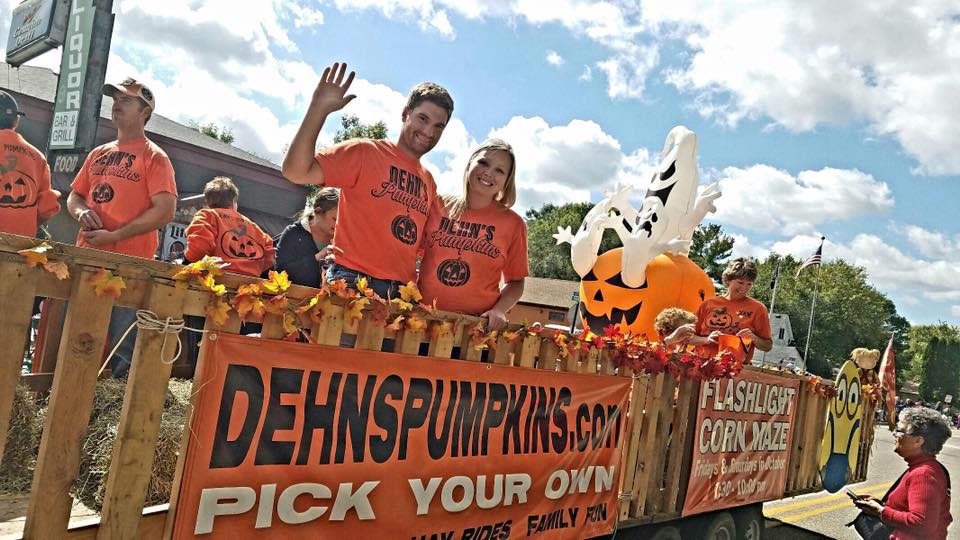 People on float during Halloween parade