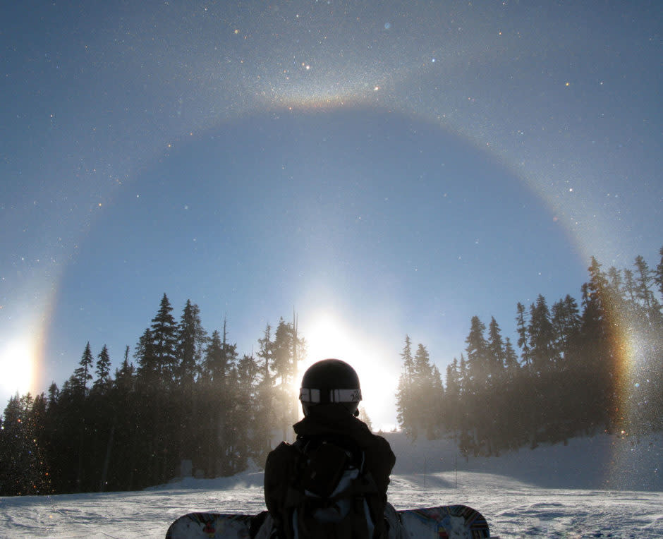 Sun-dog while snowboarding