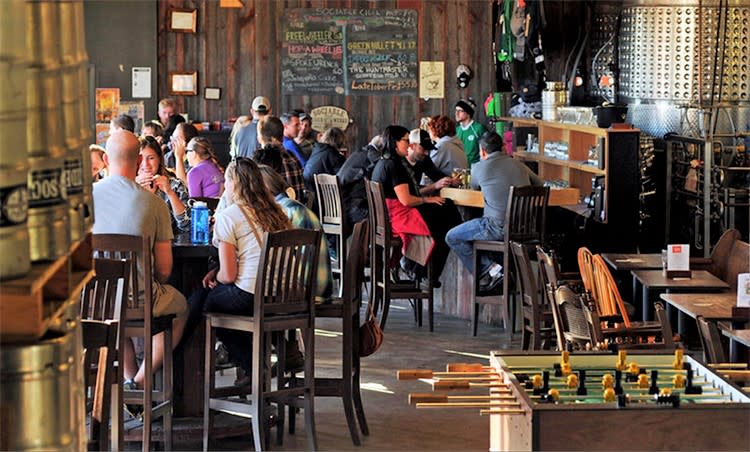 People drinking at Sociable Cider Works