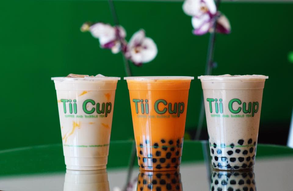 variety of flavors of bubble tea