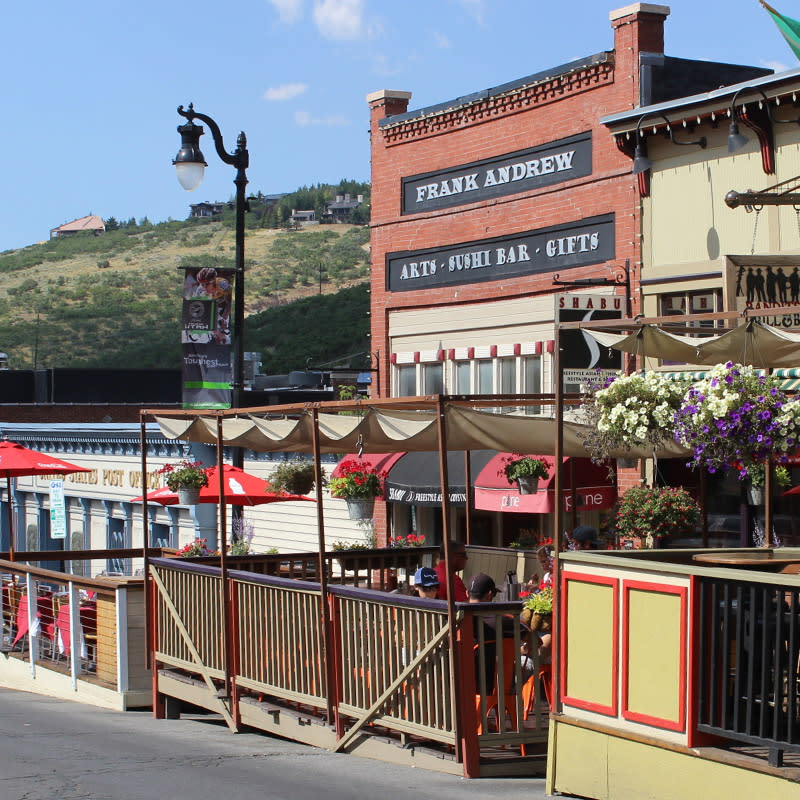 Restaurants and shops in downtown Park City