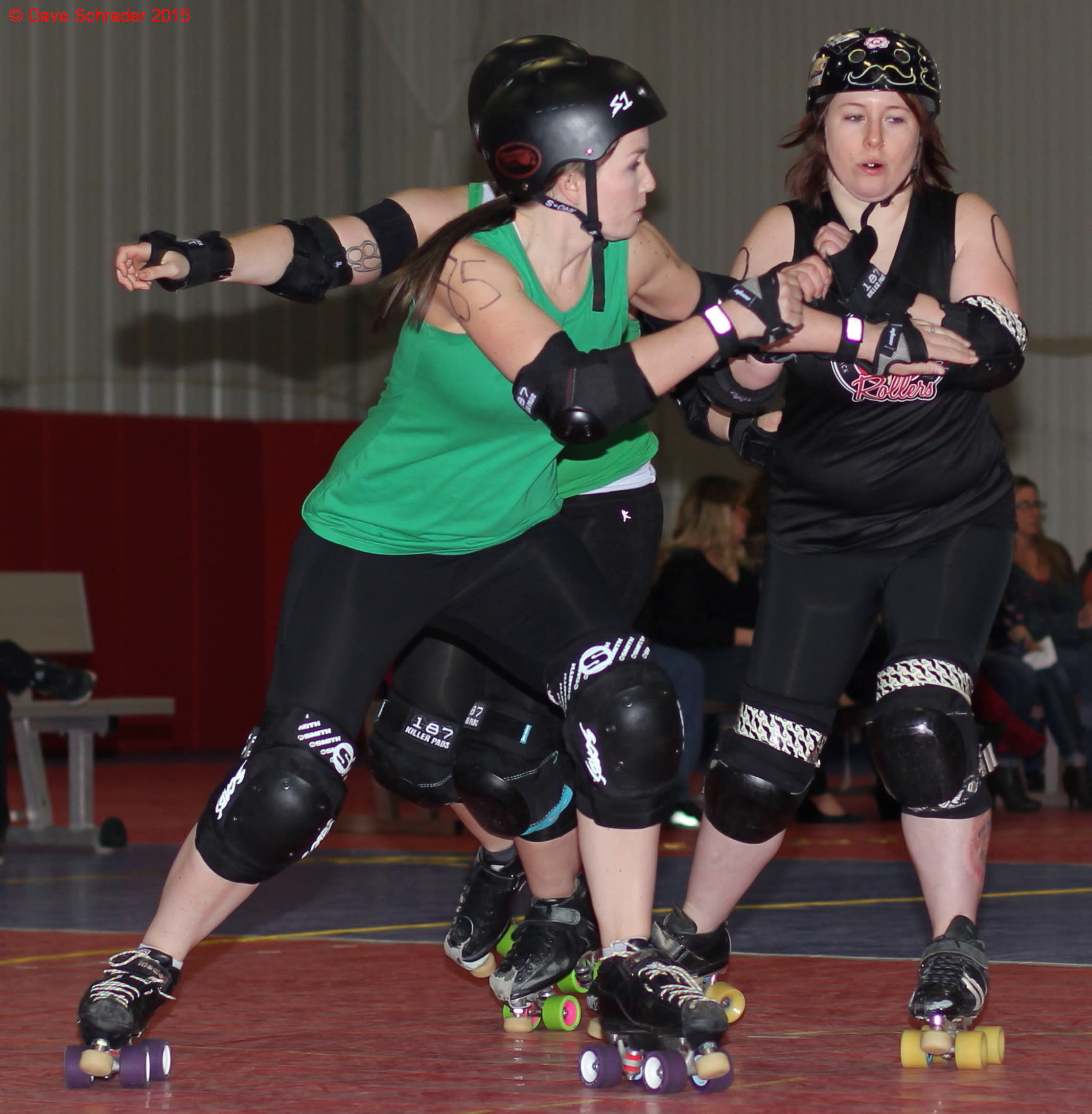 Roller Derby Black Booty Shorts Striped Knee Socks Leggings