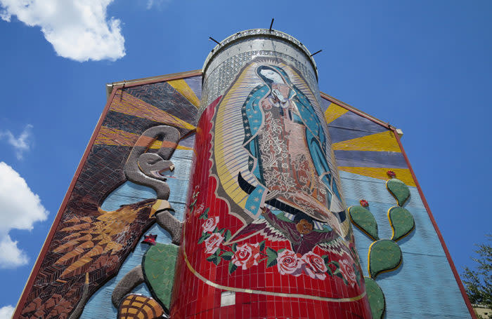 Virgin Mary Candle Mosaic at Guadalupe Cultural Arts Center
