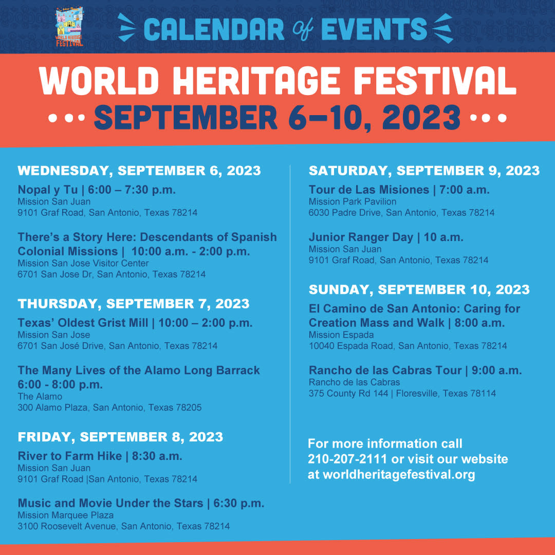 World Heritage Festival San Antonio 2024 Calendar