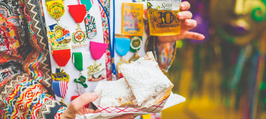 Man Holding Fiesta treats and drink