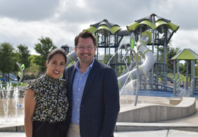 Marc Anderson and Councilwoman Adriana Rocha Garcia (D4) at Pearsall Park.